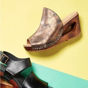 Dansko Brazil distressed leather clogs